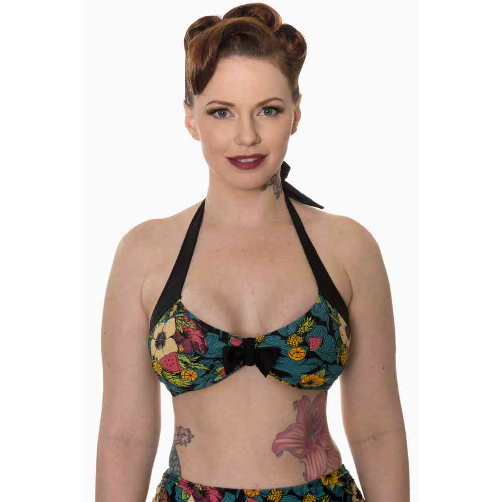 Dancing Days - TWILIGHT Bikini top - Black/Multicolours